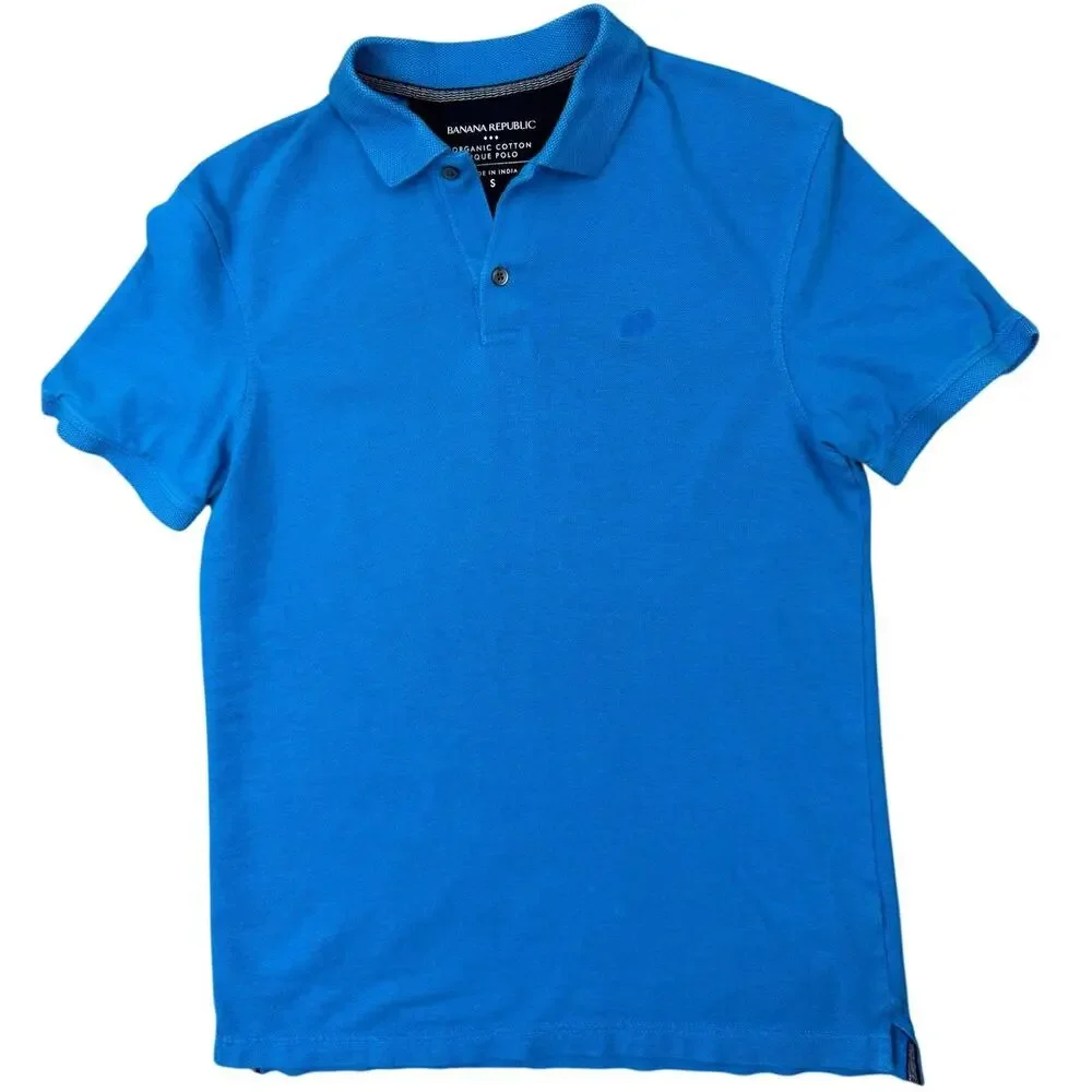 Banana Republic Blue Polo Shirt Men’s Small Short Sleeve Cotton